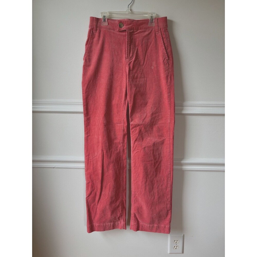 Draper James RSVP Flat Front Corduroy Pants in Melon Pink Size 4